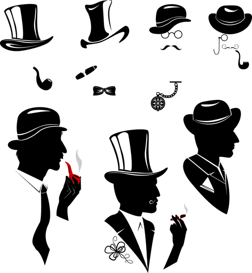 Creative man and woman silhouettes vector set 08 woman silhouettes silhouette man creative   