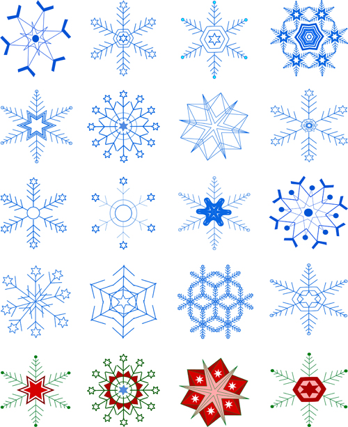 Winter Snowflakes pattern design vector graphics 05 winter snowflake snow   