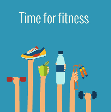 Fitness with hands flat vector template 02 template hands fitness   
