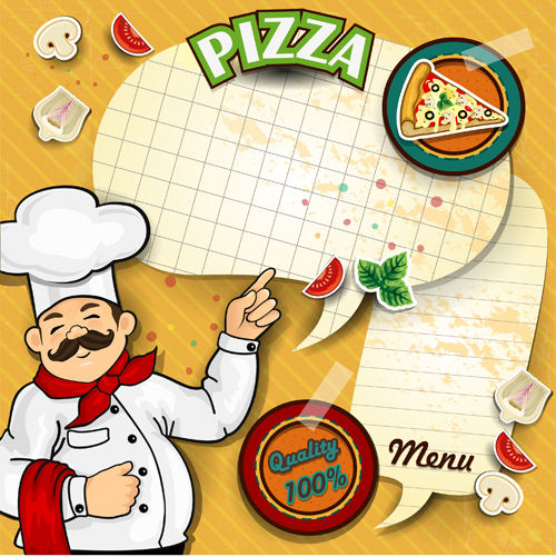 Menu and pizza with text paper vector 01 text pizza paper menu   