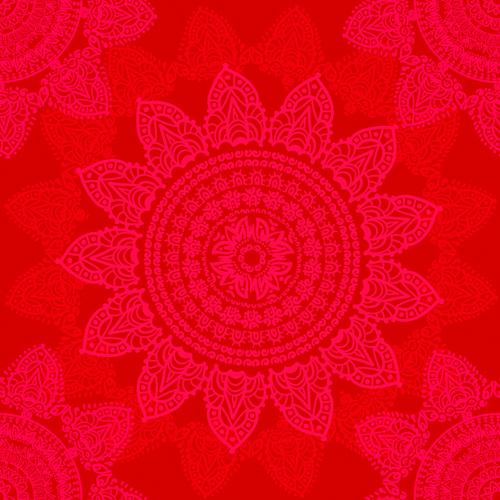 Red round floral vector seamless pattern seamless red pattern floral   