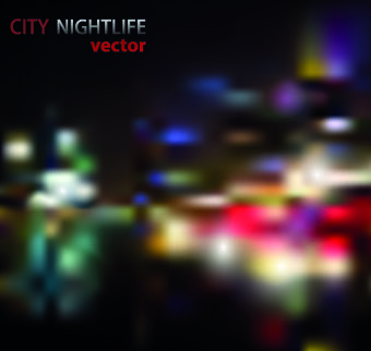 Neon City nightlife vector background set 01 Vector Background Nightlife city background   