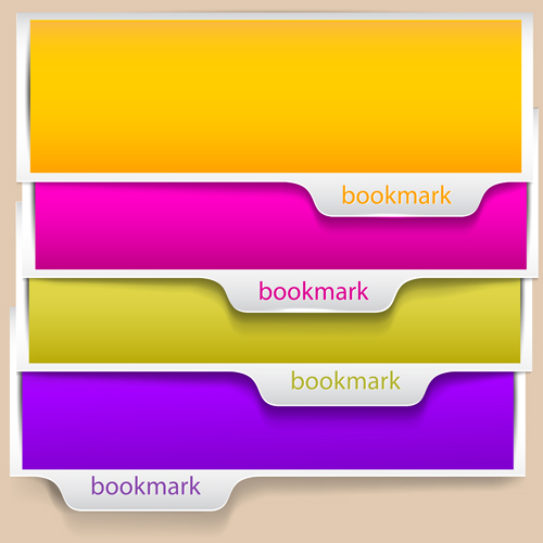 Set of Bookmarks design elements vector graphic 04   