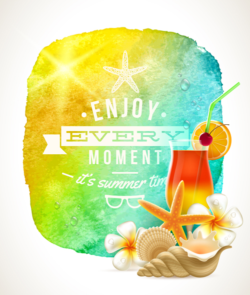 Enjoy summer time creative vector material 05 vector material time summer material Enjoy creative   