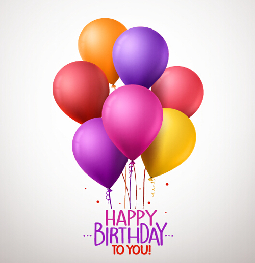 Birthday colorful balloons with white background vector 03 white colorful birthday balloons background   