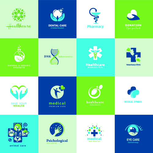 Creative medical and healthcare logos vector set 05 medical logos logo healthcare creative   