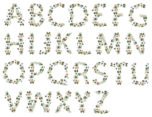 Flower alphabets letters vectors 06 letters flower alphabets   