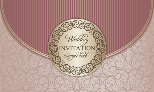 Floral ornate wedding invitation cards vector set 01 wedding ornate invitation cards floral   