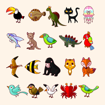 lovely Cartoon animals vector set 03 lovely cartoon animal cartoon animals Animal   