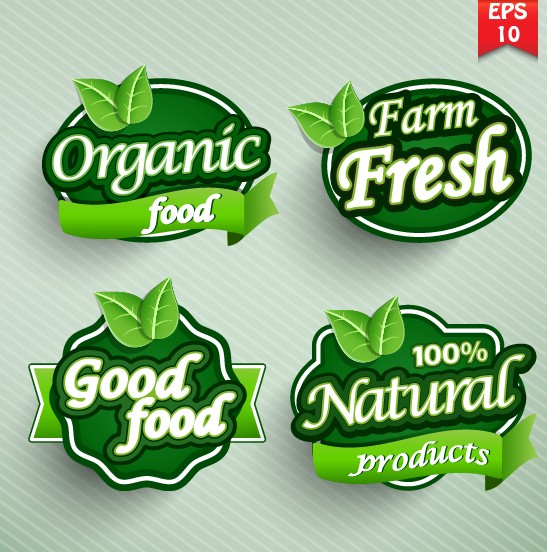 Natural Food label design vector 04 natural food label food   