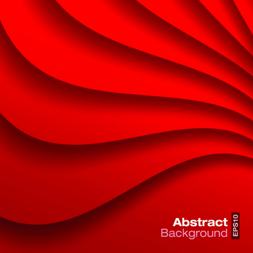 Red wave abstract vector background 01 wave Vector Background red   