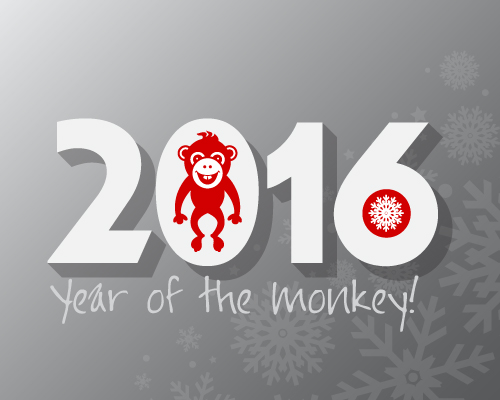 2016 year of the monkey vector material 06 year monkey 2016   
