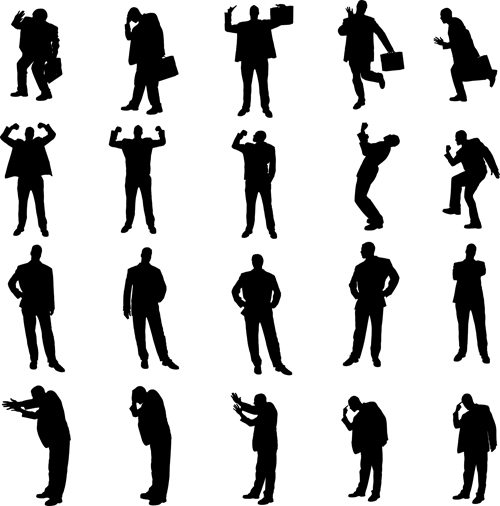 Vector set of businessman silhouettes graphics 05 silhouettes silhouette businessman business   