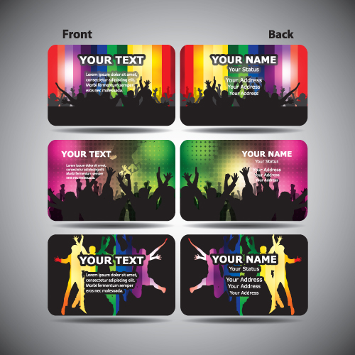 Set of Party Cards elements vector 01 party elements element cards card   