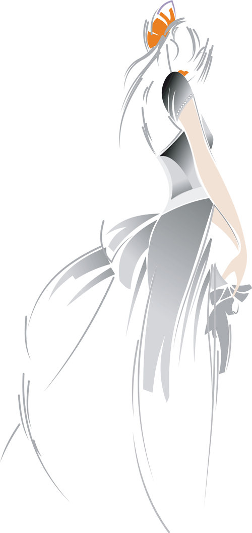 Hand drawn Fashion woman elements vector 01 woman hand drawn fashion elements element   