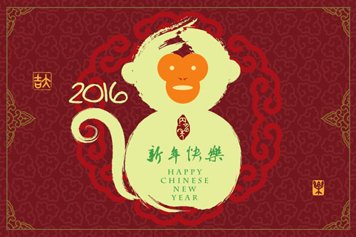 China 2016 new year monkey vector material year new monkey material china 2016   