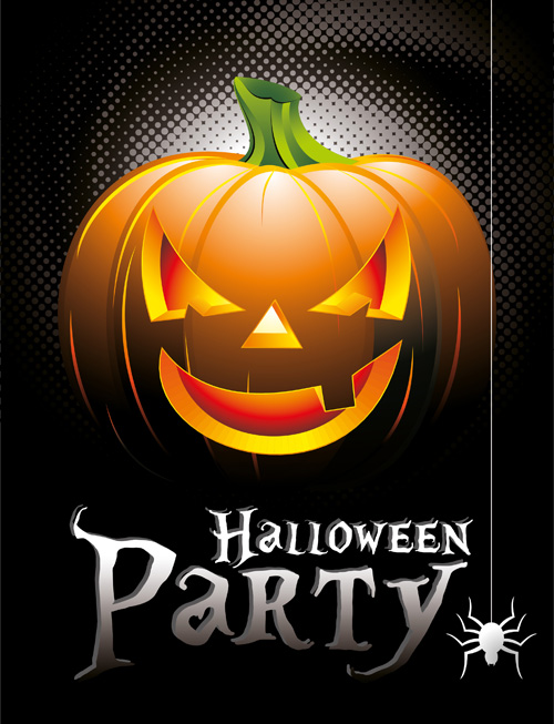 Halloween party background with pumpkin vector 02 pumpkin party halloween   