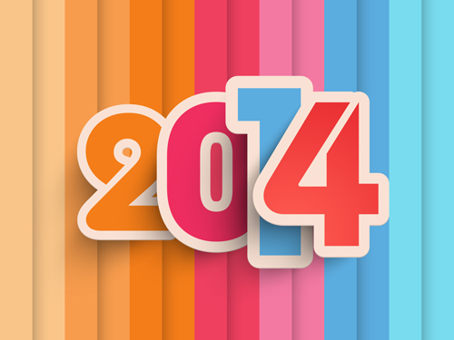 Creative 2014 New Year vector background set 08 Vector Background new year creative background 2014   