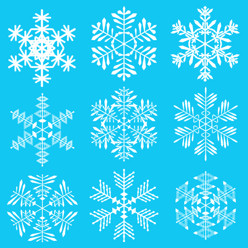 Winter Snowflakes pattern design vector graphics 03 winter snowflake snow   