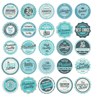 Blue vintage labels circular vector vintage labels design circular blue   