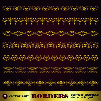 Set of golden borders vector 01 golden borders border   