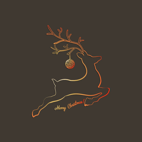 Christmas deer outline vector outline deer christmas   