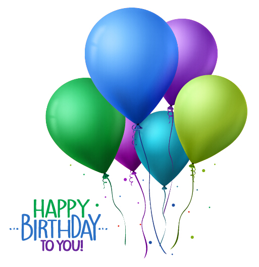Birthday colorful balloons with white background vector 04 white colorful birthday balloons background   