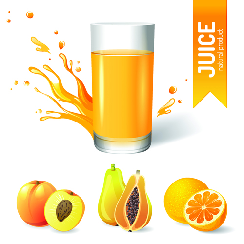 Creative natural juice poster vector material 01 poster natural material juice creative   