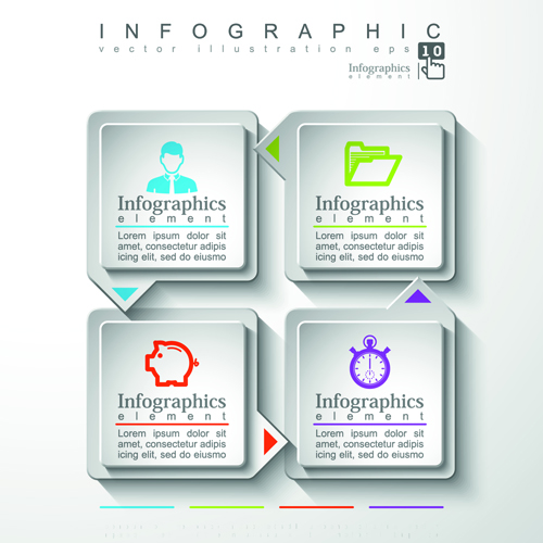 Creative paper infographics vector art 04 paper infographic creative   