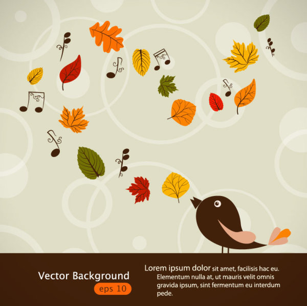 Hand drawn Maple Leaf elements vector background 03 maple leaf hand drawn elements element   