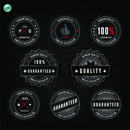 Quality and guaranteed black label design elements 03 label guaranteed elements element black   