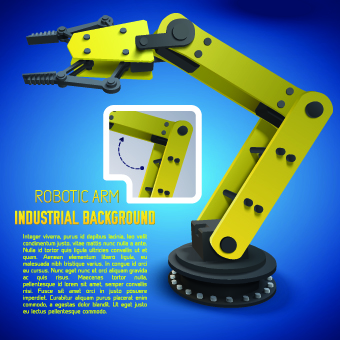 Vector robotic arm industrial background set 03 robotic arm robotic industrial background   