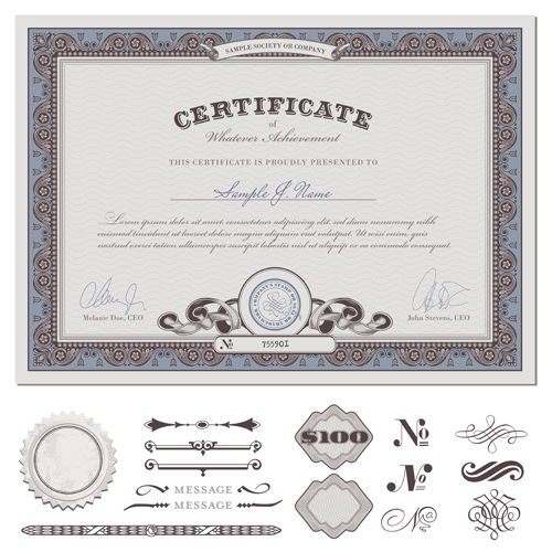 Vector Templates of certificates design set 02 templates template certificates certificate   