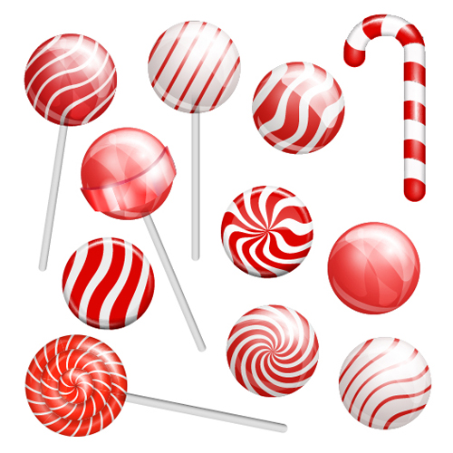 Red with white candy vector material white material candy   