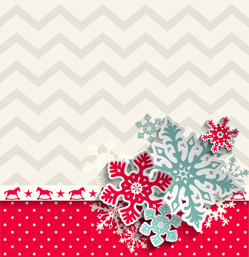 Beautifule paper snowflake christmas vector background 05   