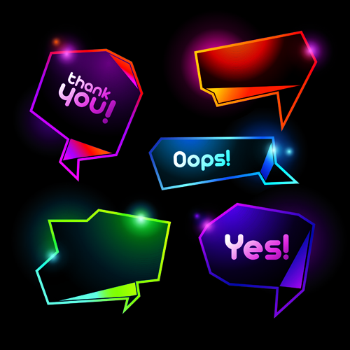 Shiny Colorful Speech Bubbles vector material 02 speech bubbles speech shiny colorful bubbles   