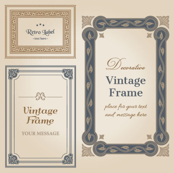 Set of Decorative vintage frame vector graphics 03 vintage frame decorative   