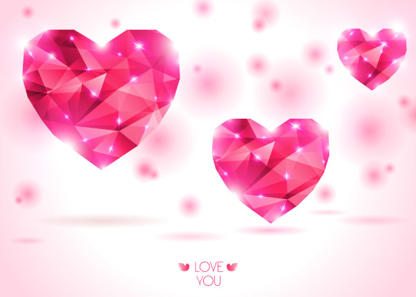 Diamond heart creative vector graphics 01 vector graphics vector graphic heart diamond creative   