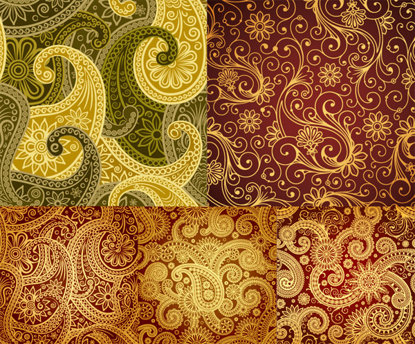 Antique decorative pattern background vector Retro font pattern gorgeous classical background   
