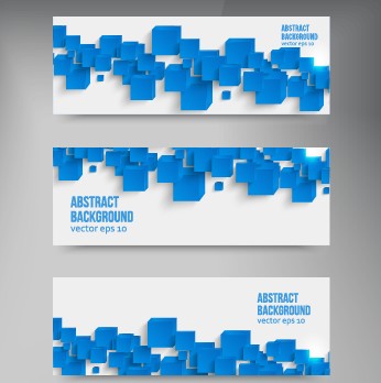 Abstract blue square banner vector 01 square blue banner abstract   
