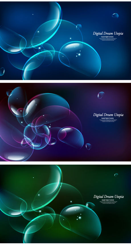 Abstract colored bubble backgrounds vector material graphic design fashion color bubble background   