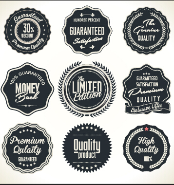 Quality label with badge vintage style vector 03 Vintage Style quality label badge   