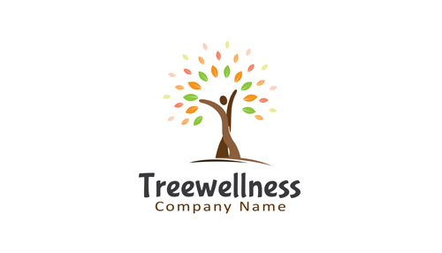 Wellness with tree logo vector wellness tree logo   