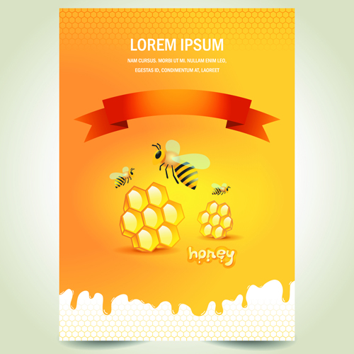 Creative honey poster vector design poster honey creative   