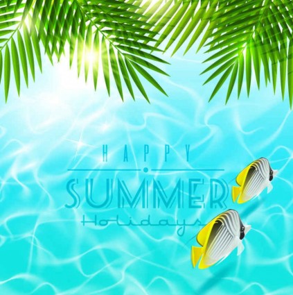 Beautiful summer holiday sea background vector summer sea holiday beautiful background   