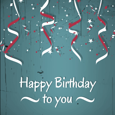 Paper tapes with confetti happy birthday background vector 03 paper tapes happy birthday confetti birthday background   