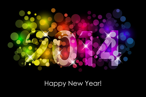 Creative 2014 New Year vector background set 02 Vector Background new year creative background 2014   