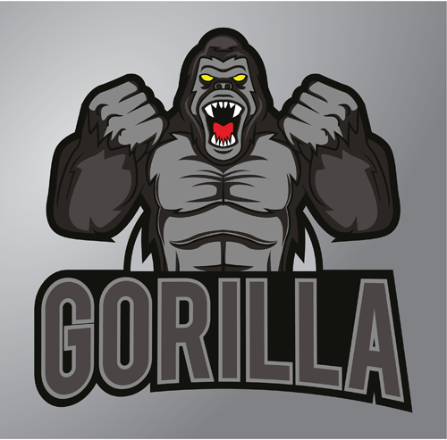 Gorilla logo design vector material 01   