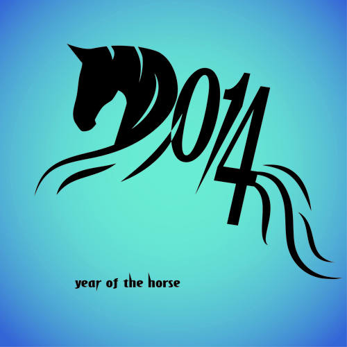 Abstract Horse 2014 New Year Background Vector 01 new year new background vector background 2014   