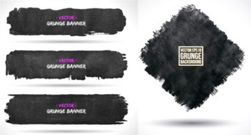 The ink traces banner background vector traces the ink banner   